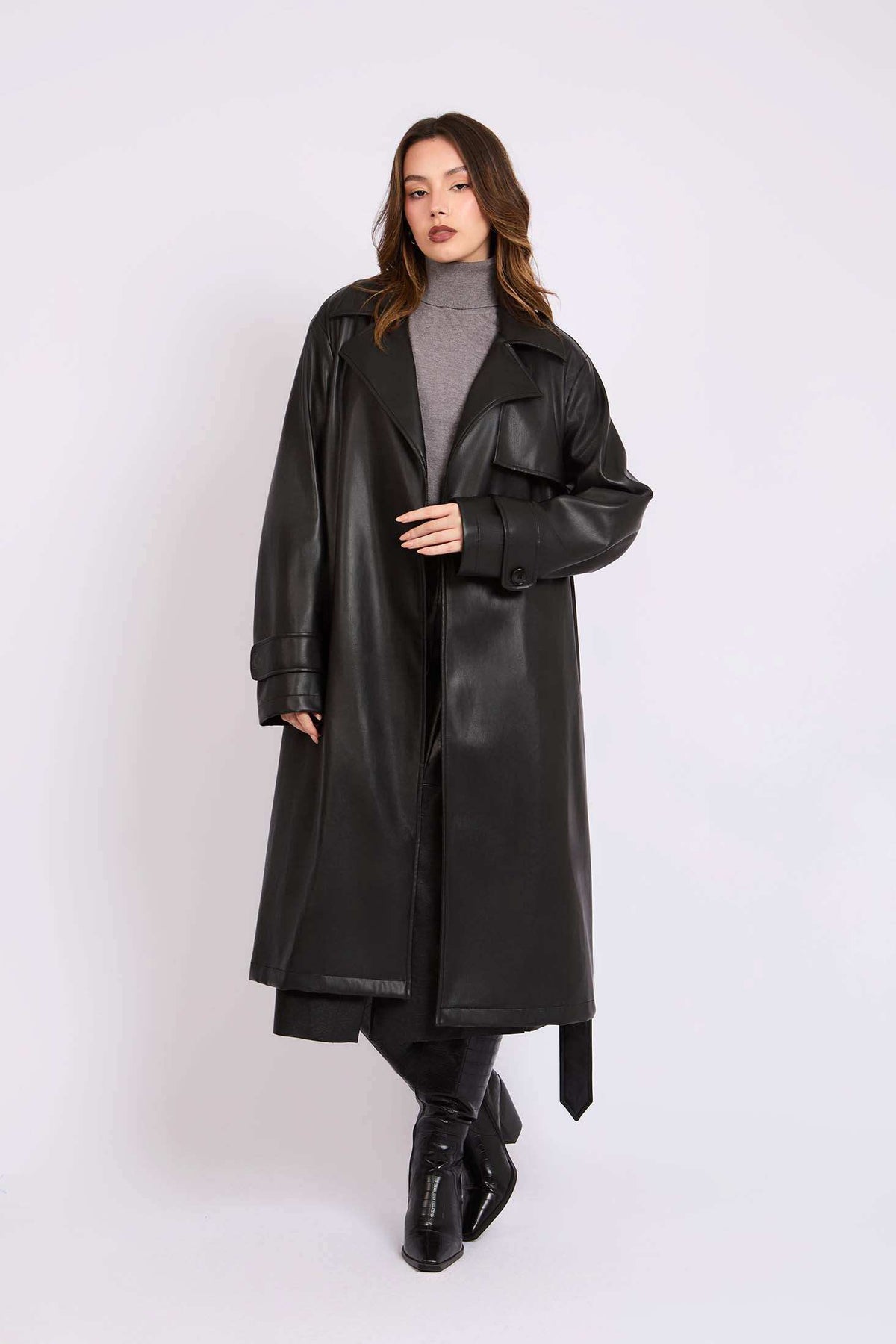 Women Regular Fit Coat Black