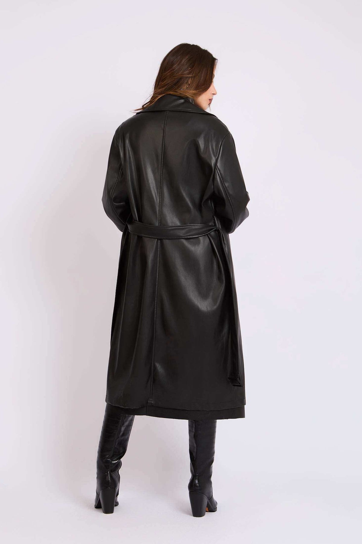 Women Regular Fit Coat Black