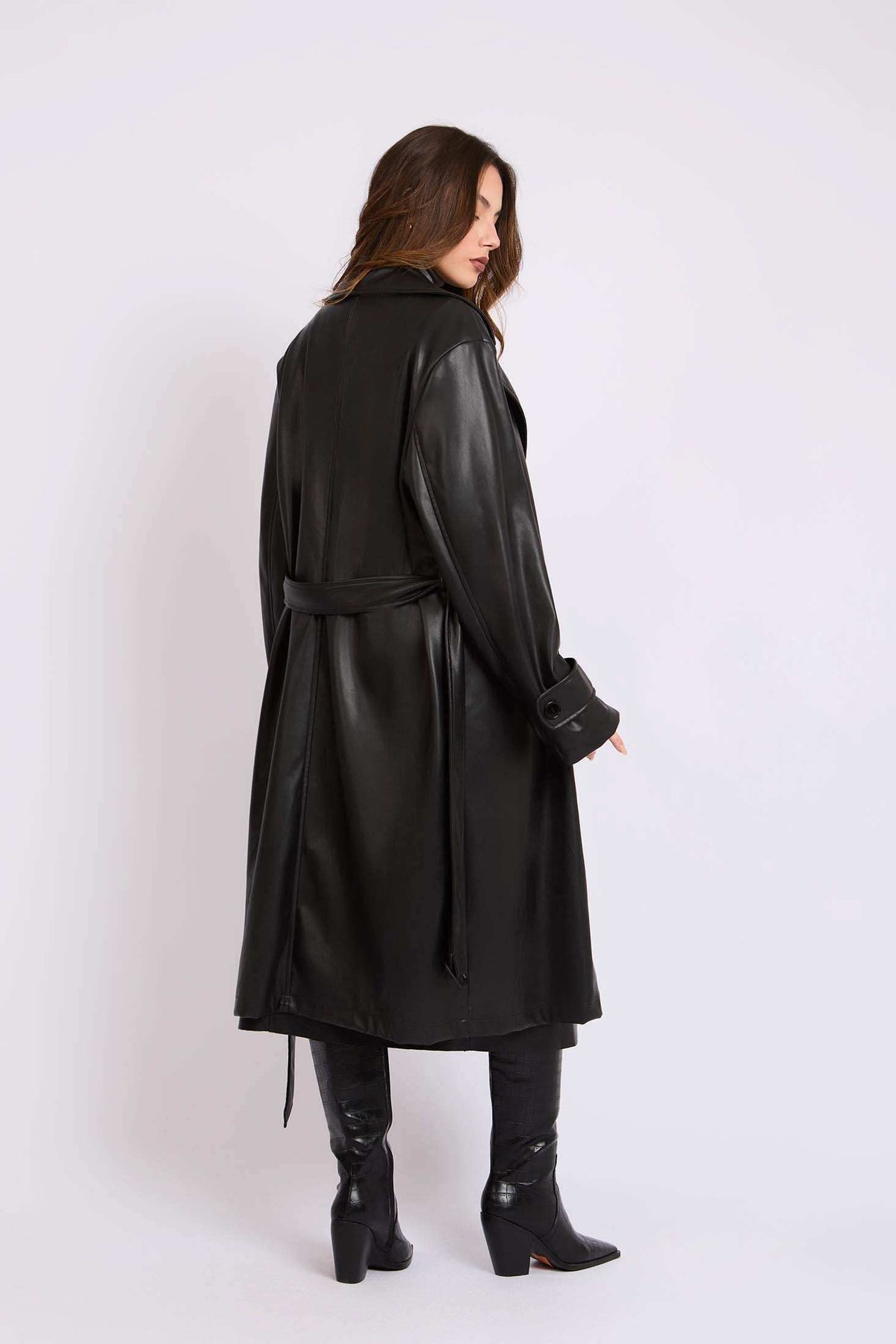 Women Regular Fit Coat Black