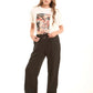 Black Wide-Leg Pants with Front Seam