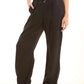Black Wide-Leg Pants with Front Seam