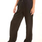 Black Wide-Leg Pants with Front Seam