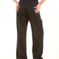 Black Wide-Leg Pants with Front Seam