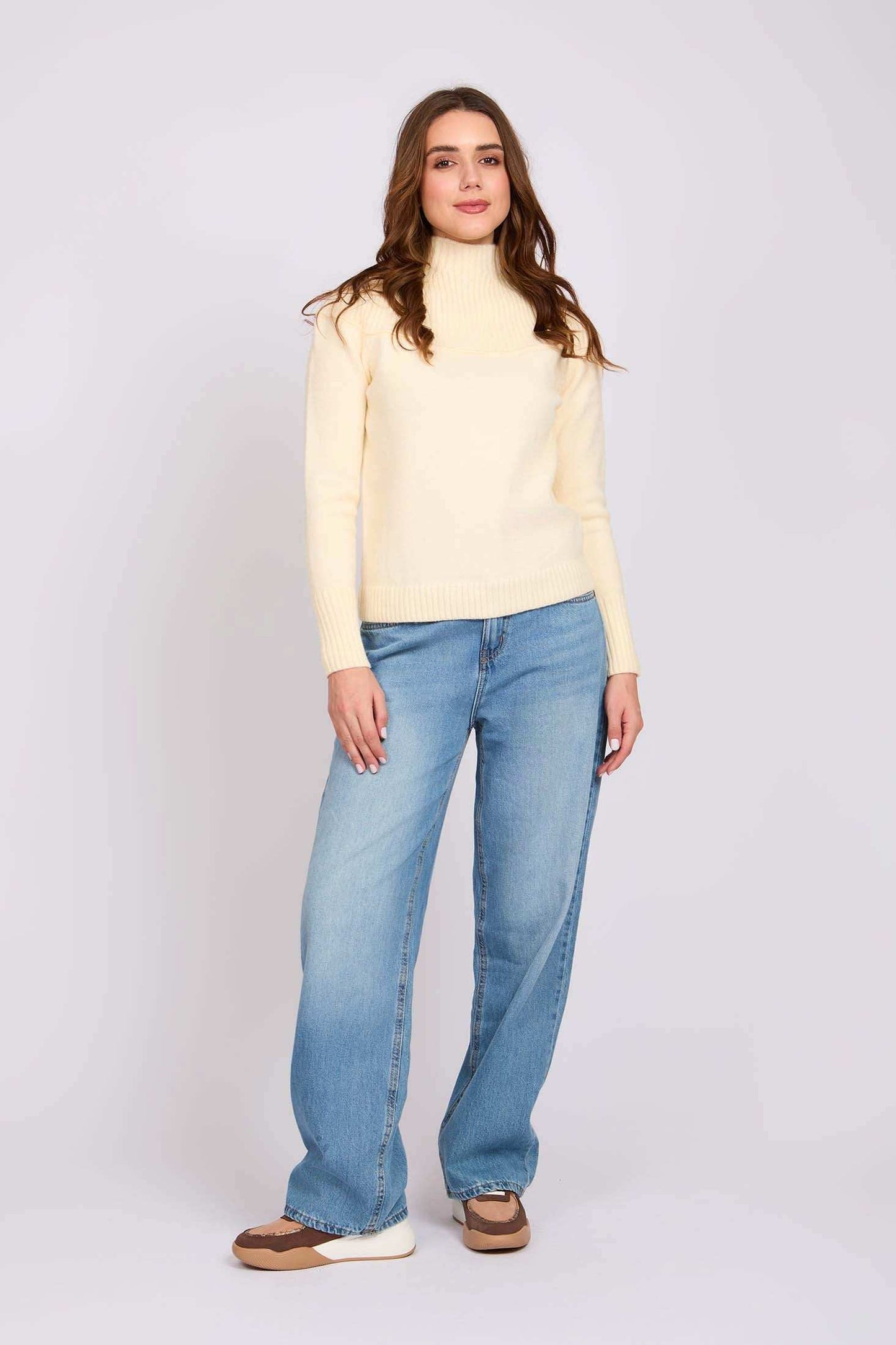 Women Regular Fit Pullover Sugar Off White