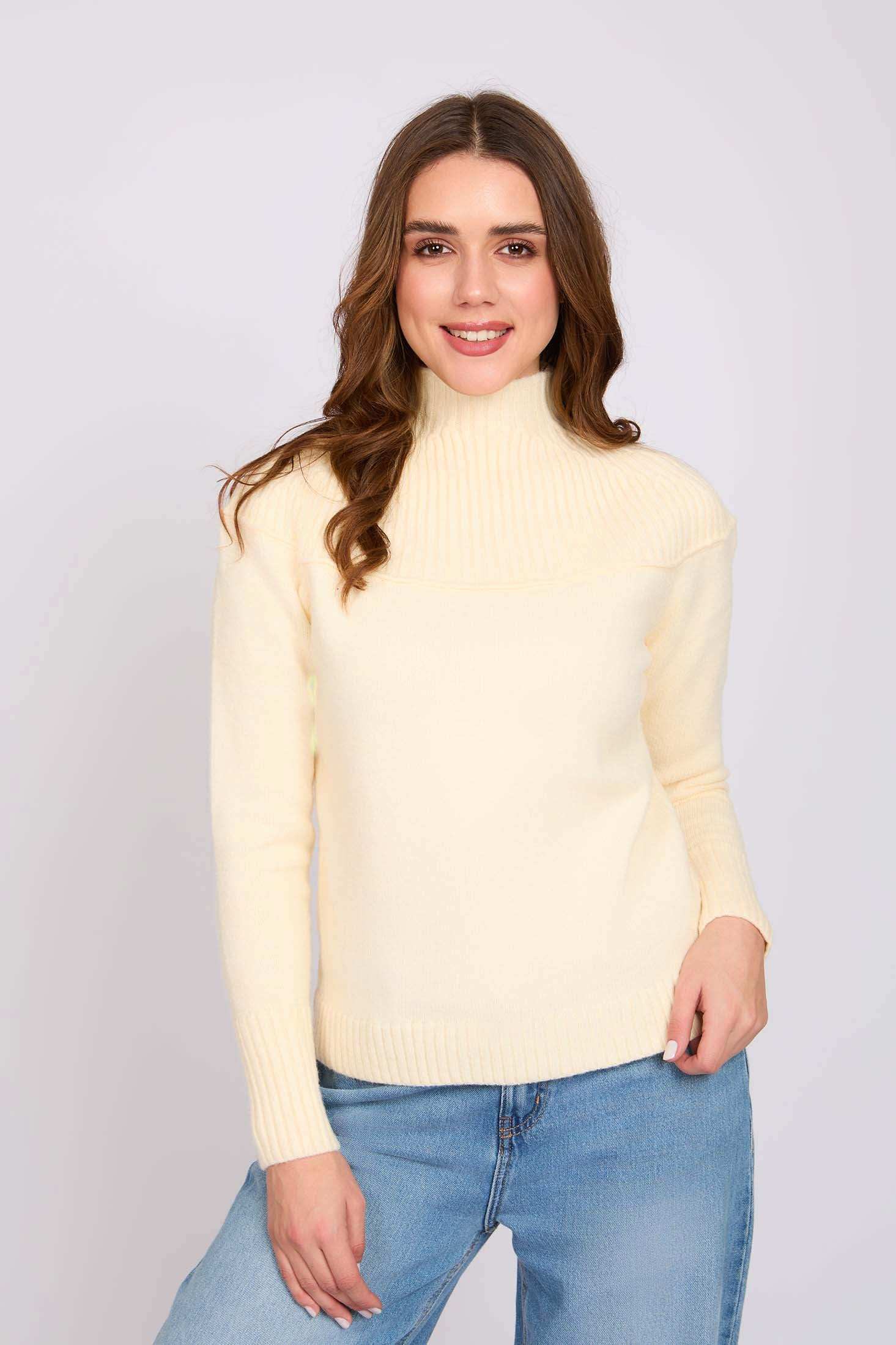 Women Regular Fit Pullover Sugar Off White