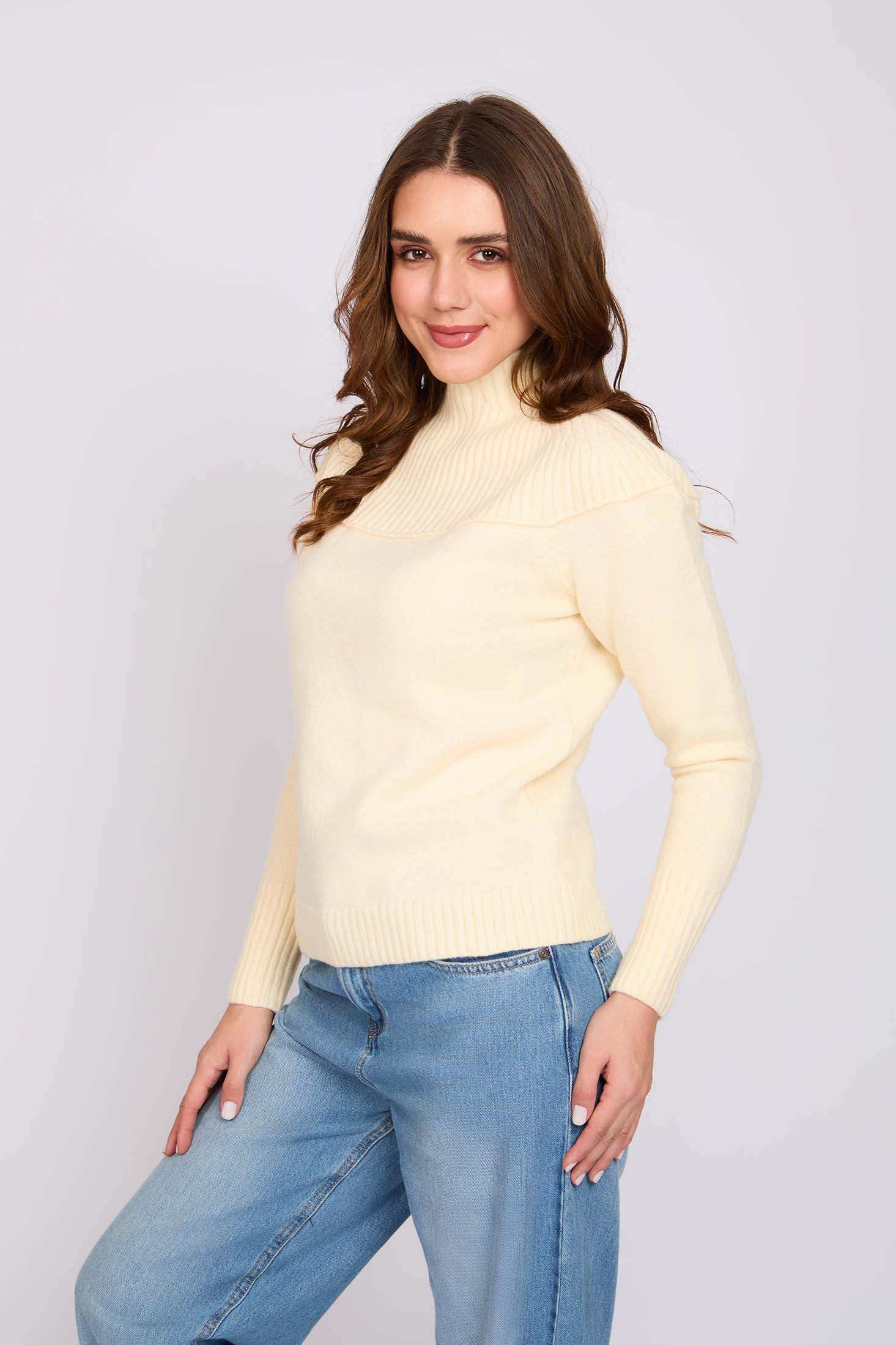 Women Regular Fit Pullover Sugar Off White