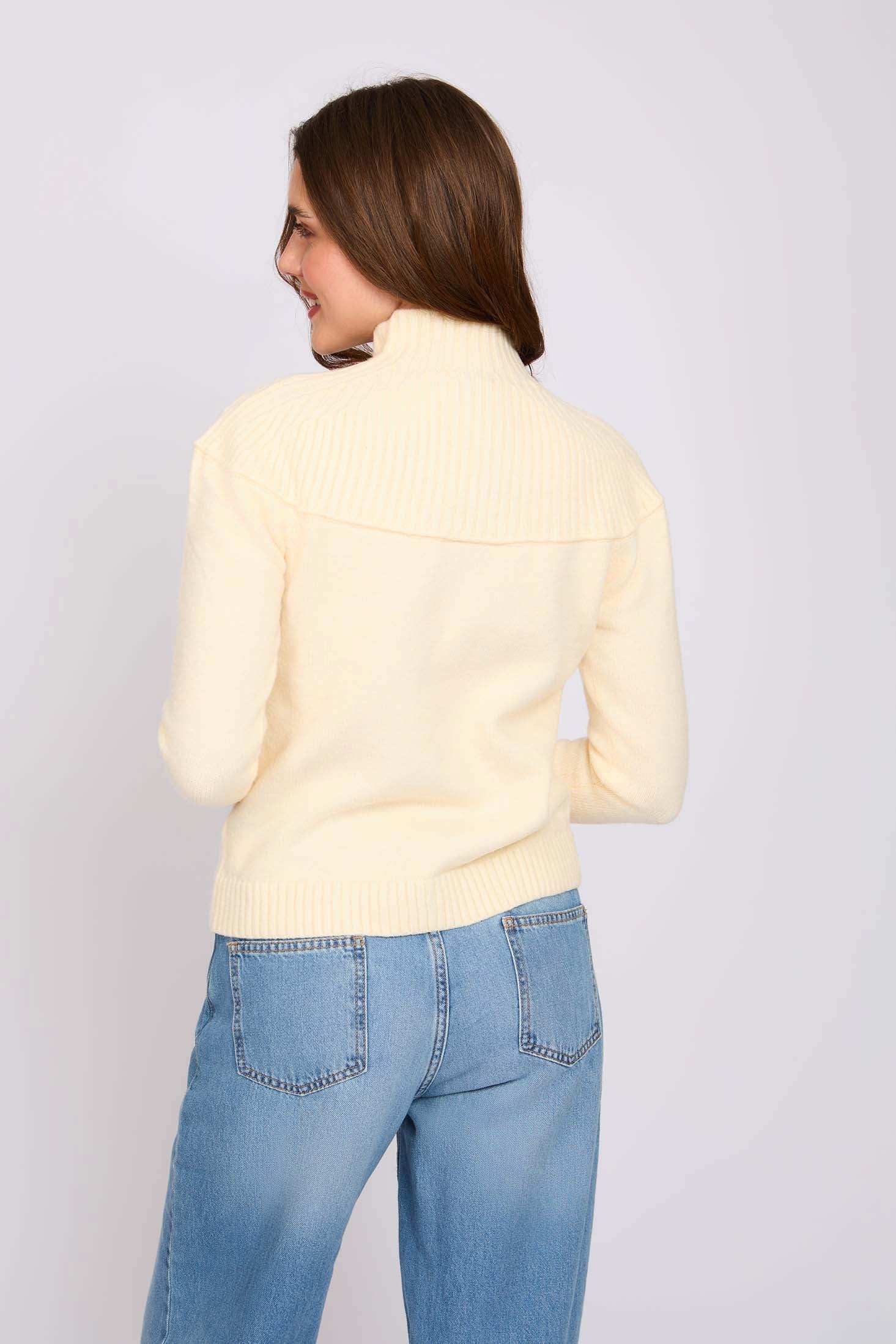 Women Regular Fit Pullover Sugar Off White