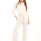 Wide-Leg Polyester Pants with Front Seam