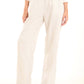 Wide-Leg Polyester Pants with Front Seam