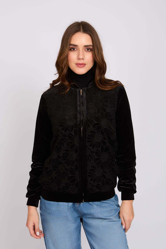 Women Regular Fit Jacket Black