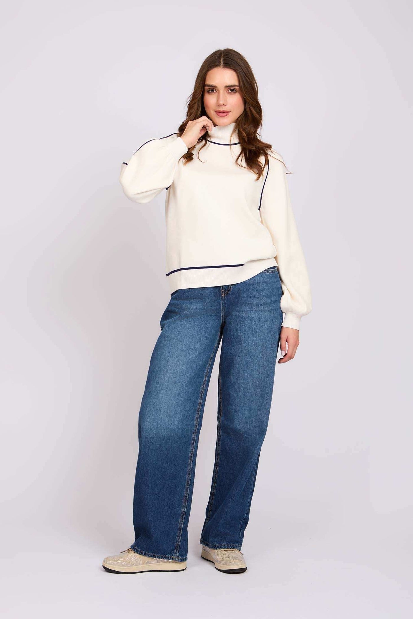 Women Regular Fit Pullover - Sugar Off White