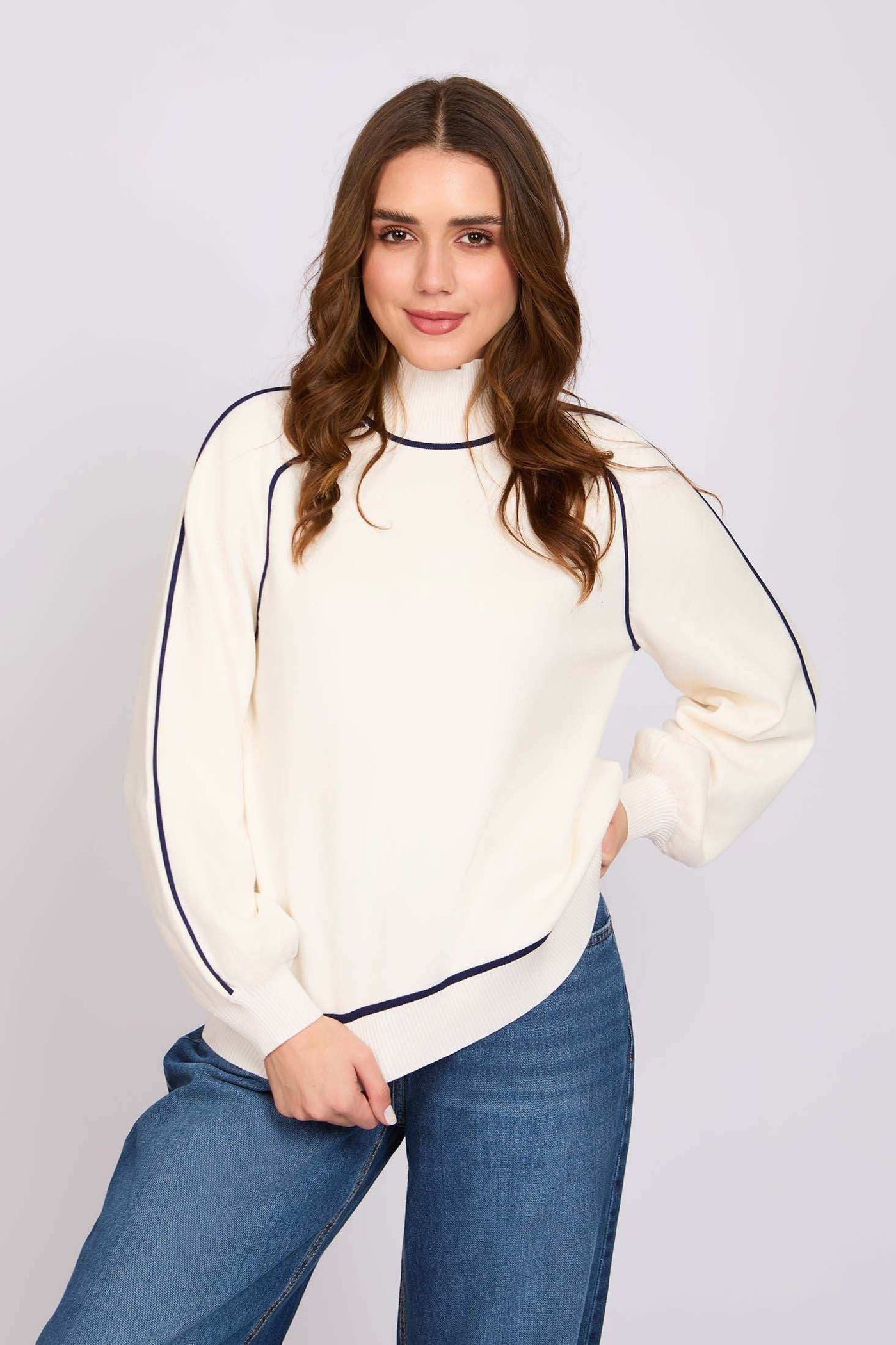 Women Regular Fit Pullover - Sugar Off White