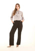 Elegant High-Rise Polyester Trousers