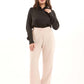 Elegant High-Rise Polyester Trousers