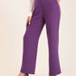 Purple High-Waist Flared Trousers