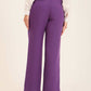 Purple High-Waist Flared Trousers