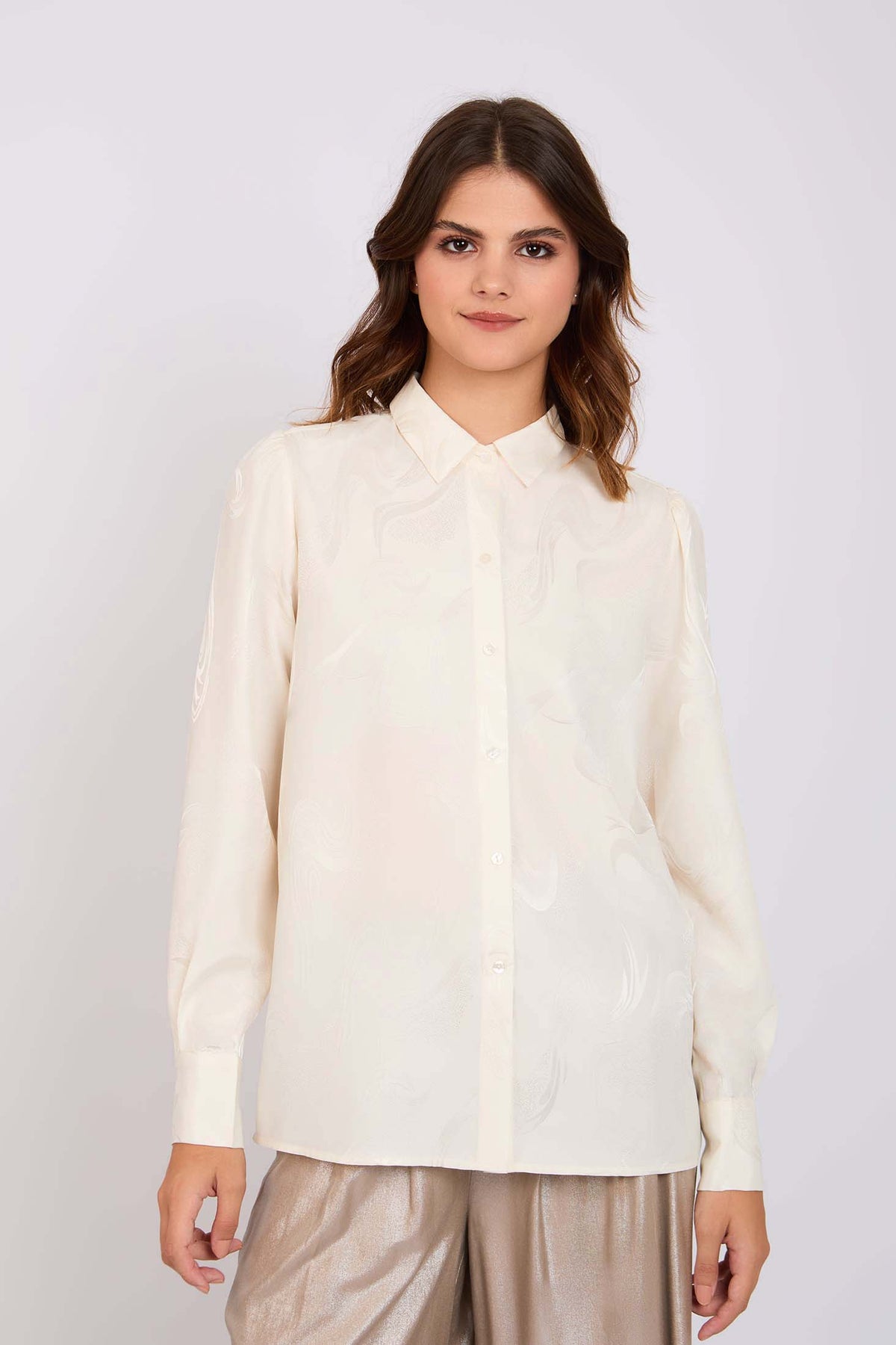 Women Regular Fit Blouse Sugar Off White