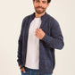 Men High Collar Cardigan Multicolor