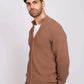 Men Regular Fit Cardigan Brown