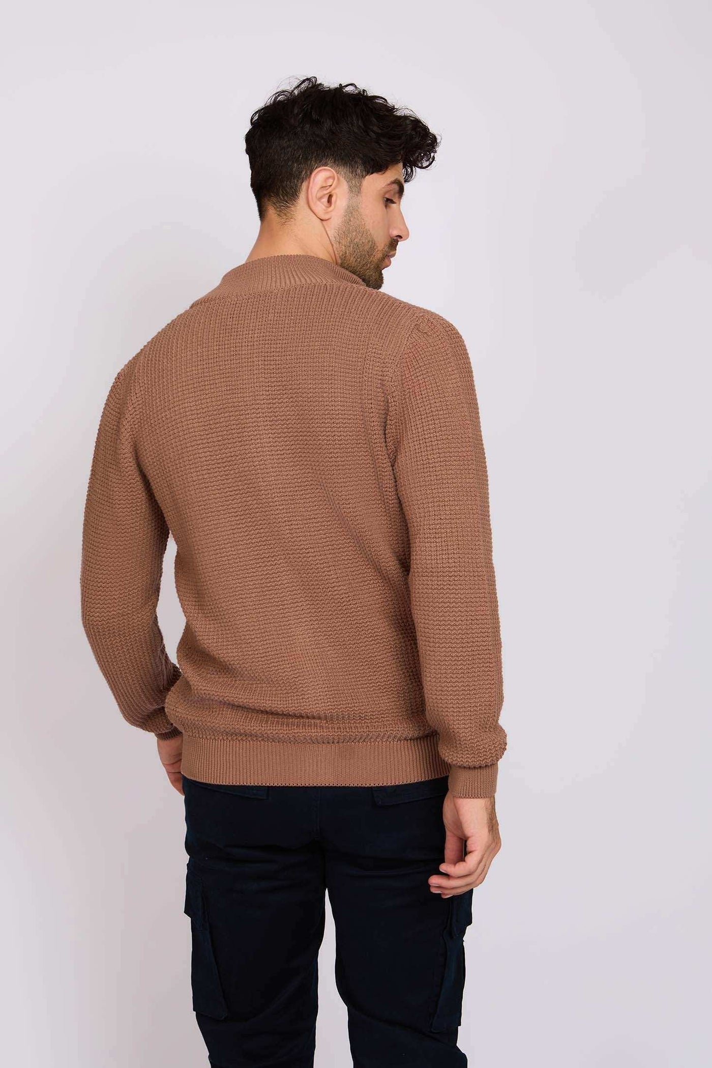 Men Regular Fit Cardigan - Brown