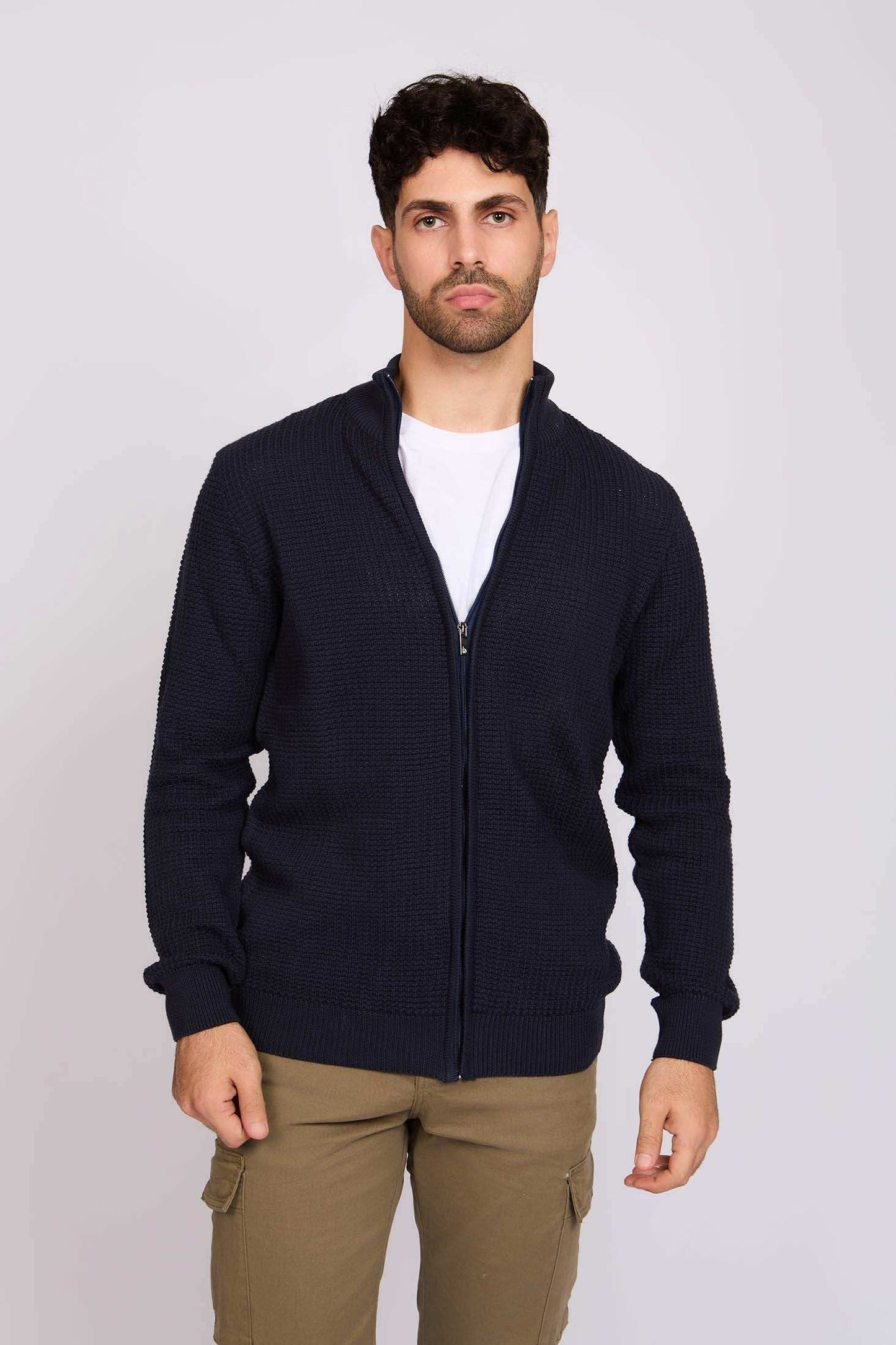Men Regular Fit Cardigan Black