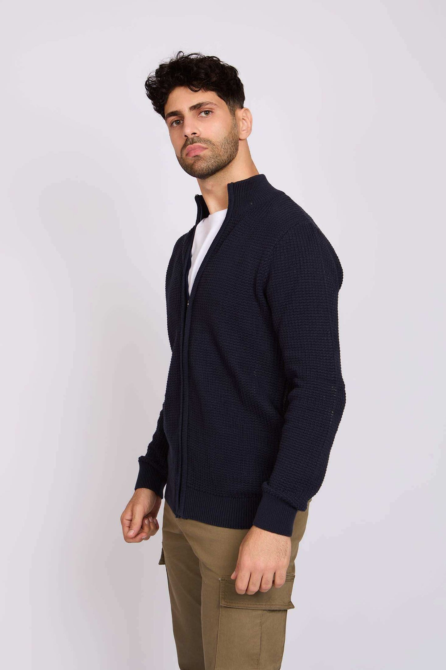 Men Regular Fit Cardigan Black