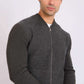 Men Regular Fit Cardigan Grey