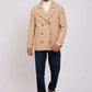 Men Regular Fit Coat Brown