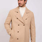 Men Regular Fit Coat Brown