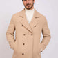 Men Regular Fit Coat Brown