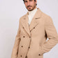 Men Regular Fit Coat Brown