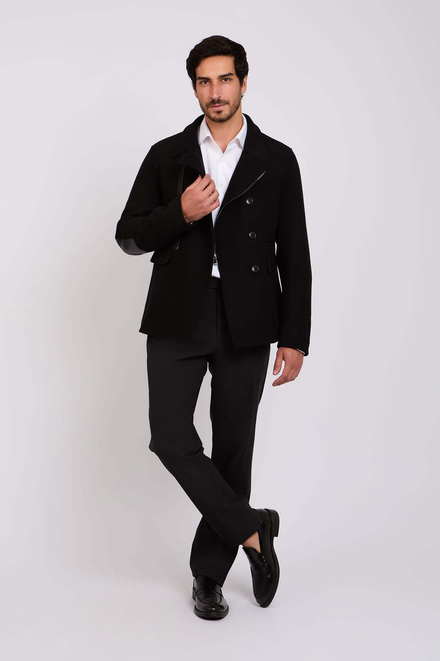 Men Slim Fit Jacket Black