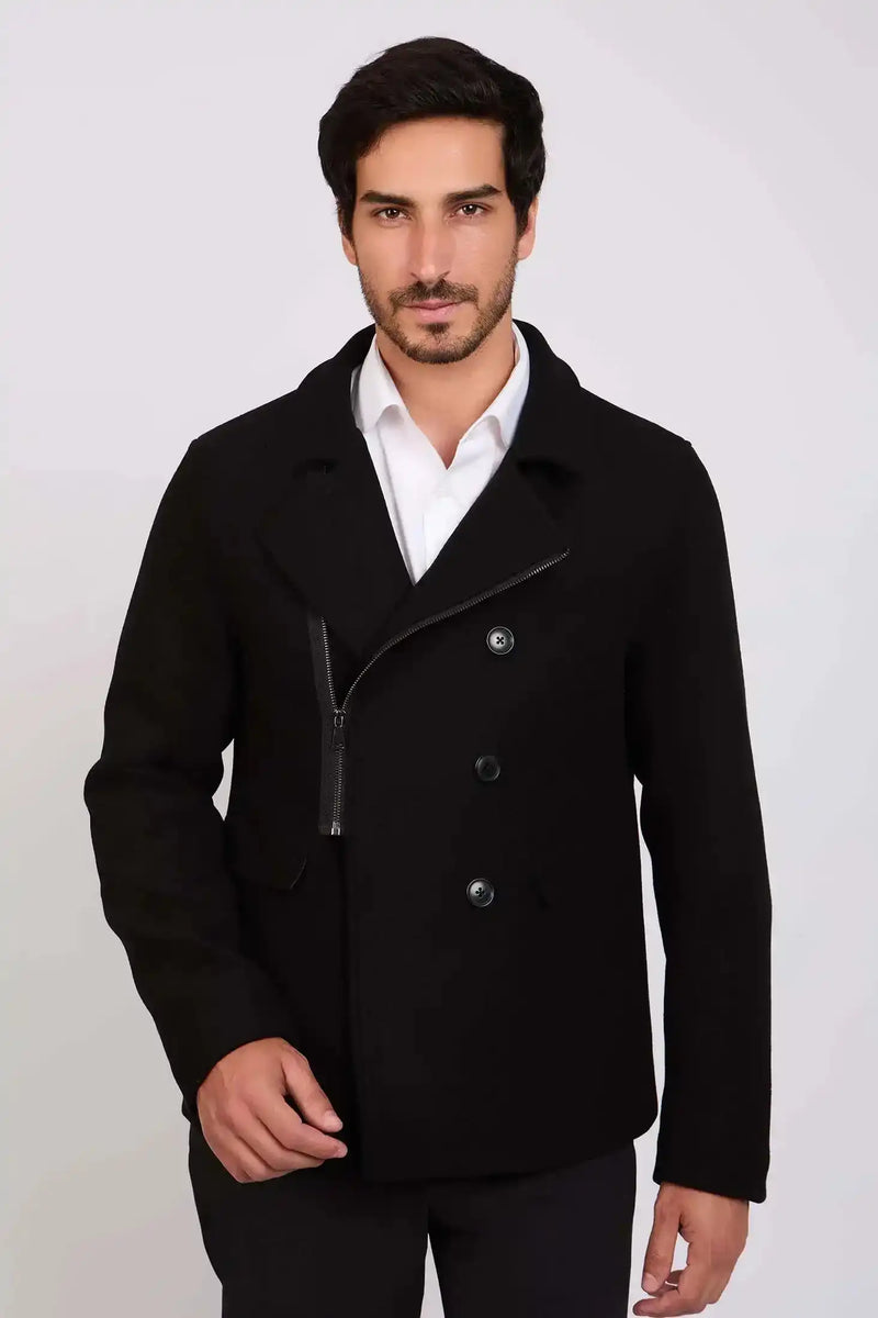 Men Slim Fit Jacket Black