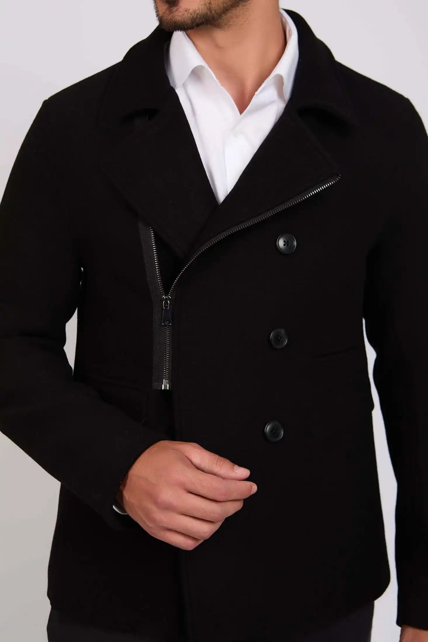 Men Slim Fit Jacket Black