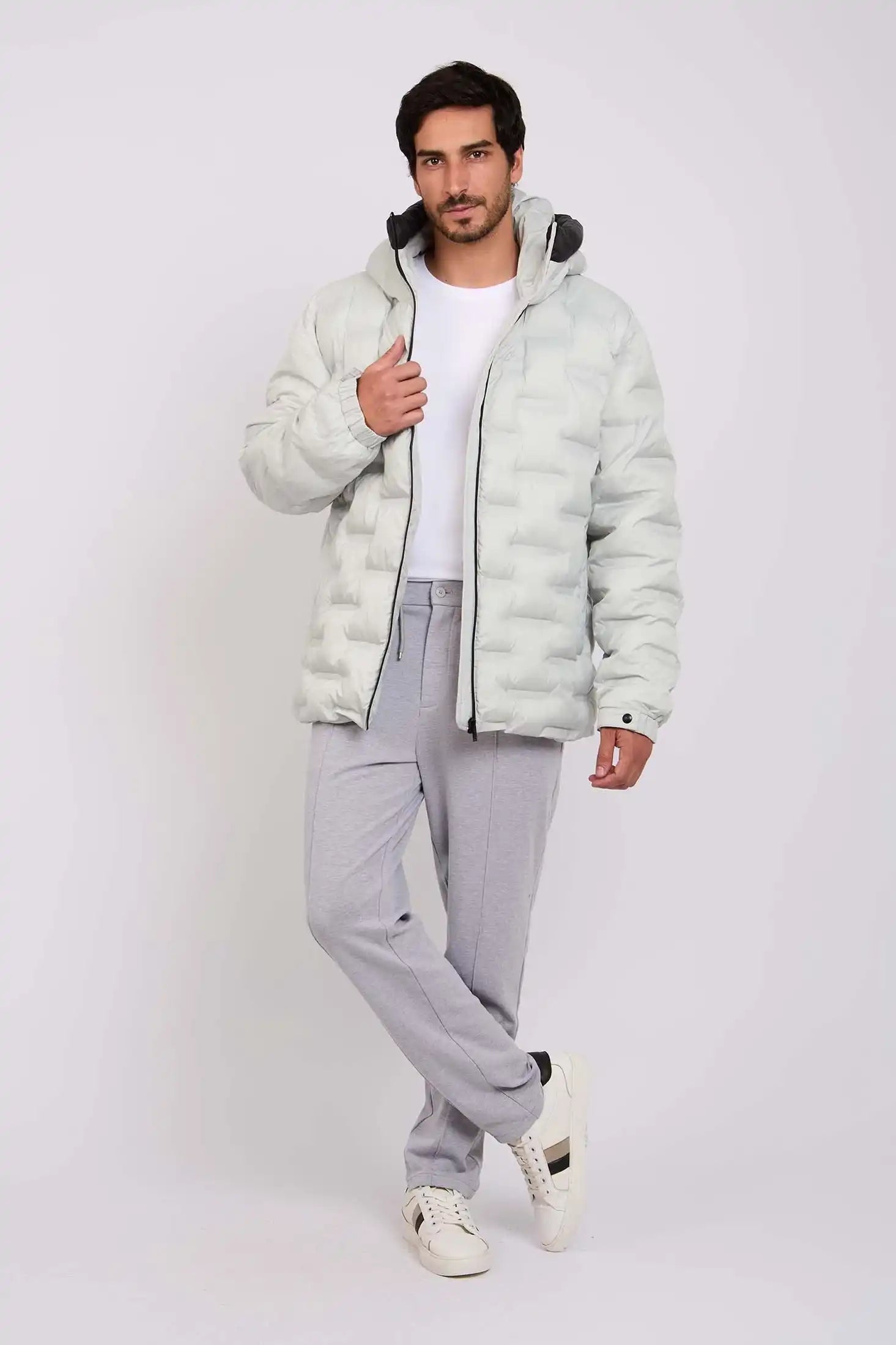 Men Regular Fit Jacket White