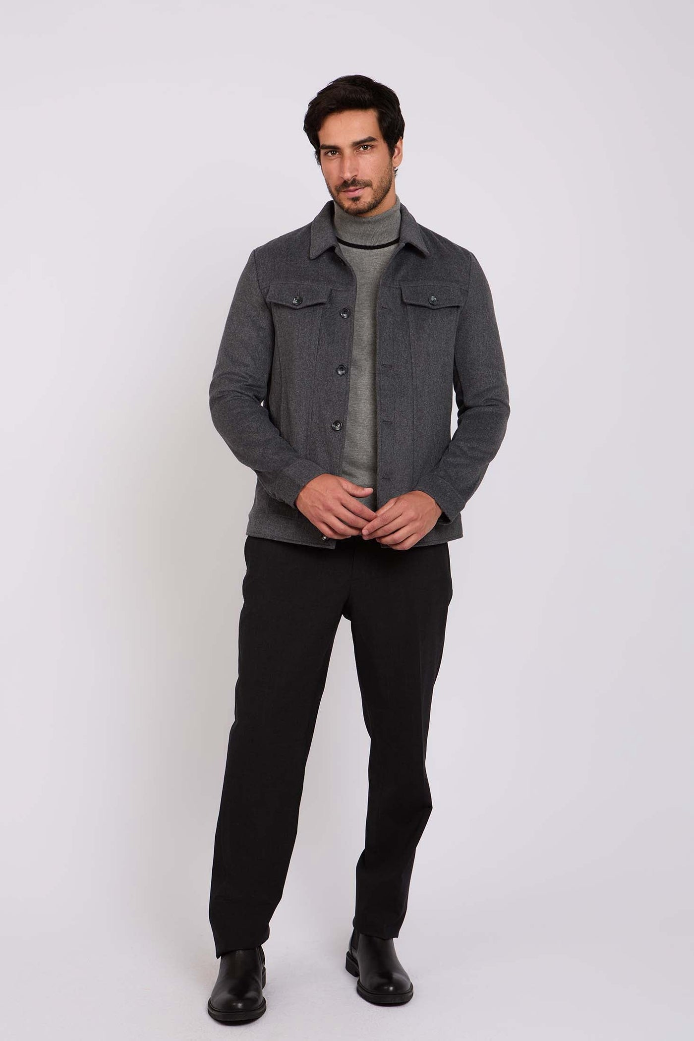 Men Regular Fit Jacket - Grey