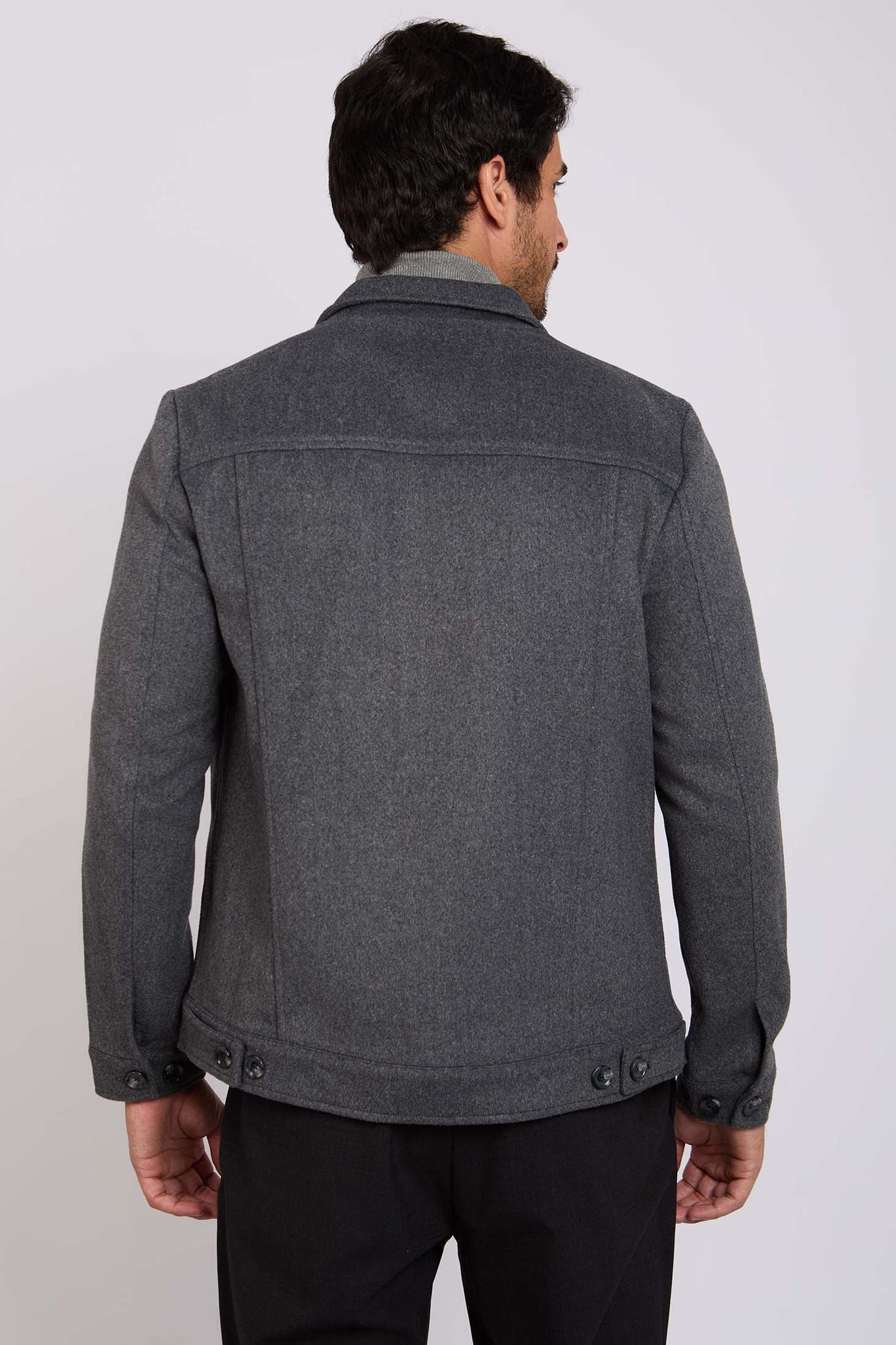 Men Regular Fit Jacket Grey