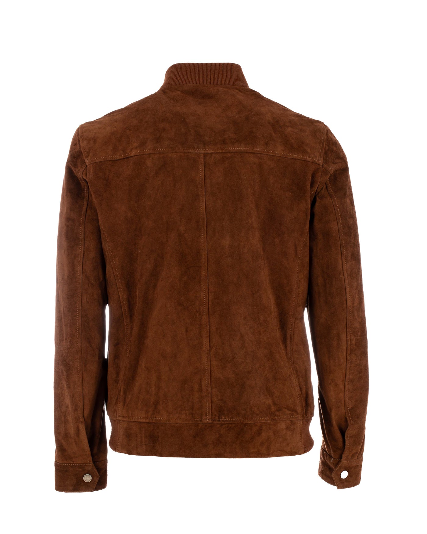 Men Suede Genuine Leather Jacket - Brown