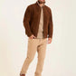 Men Suede Genuine Leather Jacket Brown