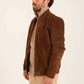 Men Suede Genuine Leather Jacket Brown