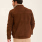 Men Suede Genuine Leather Jacket Brown