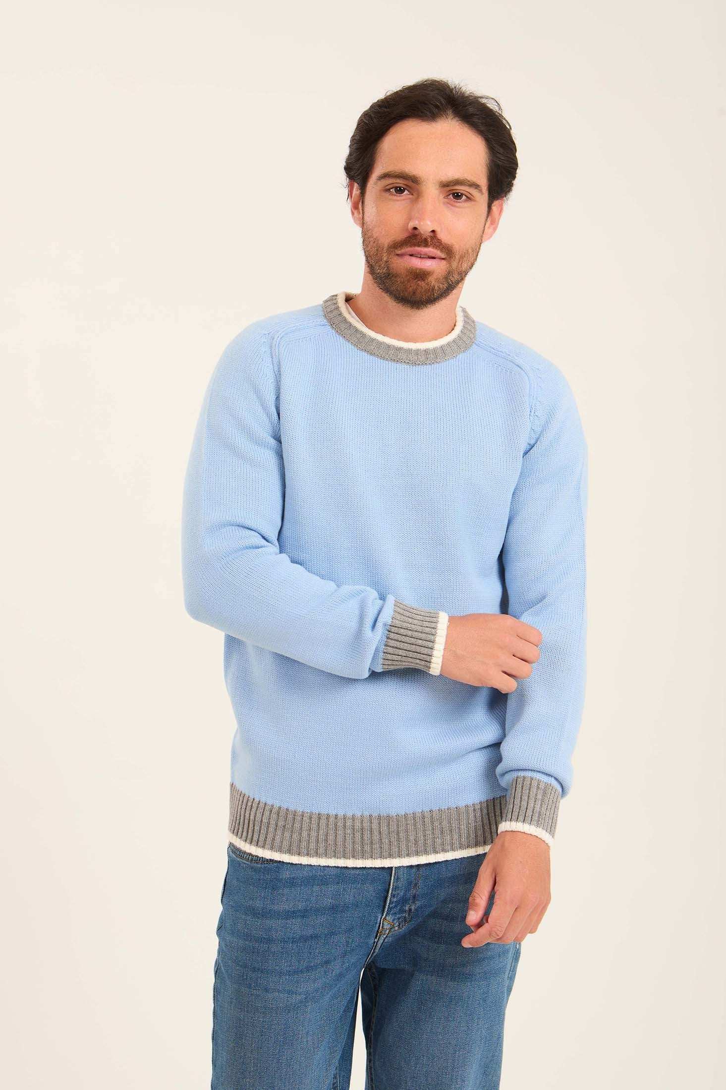 Men Regular Fit Pullover Blue