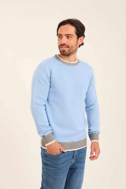 Men Regular Fit Pullover Blue