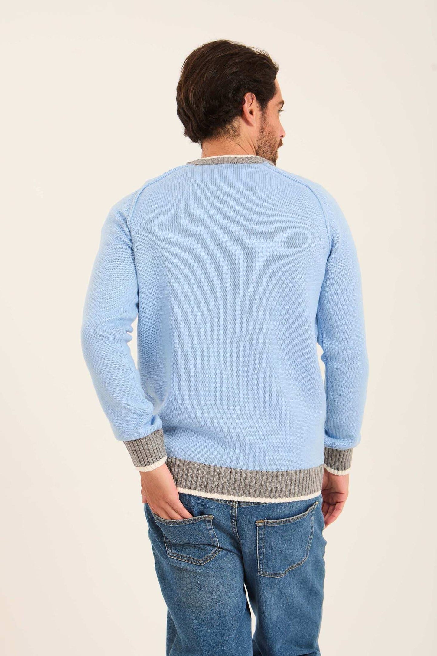 Men Regular Fit Pullover Blue