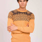 Men Regular Fit Pullover Orange