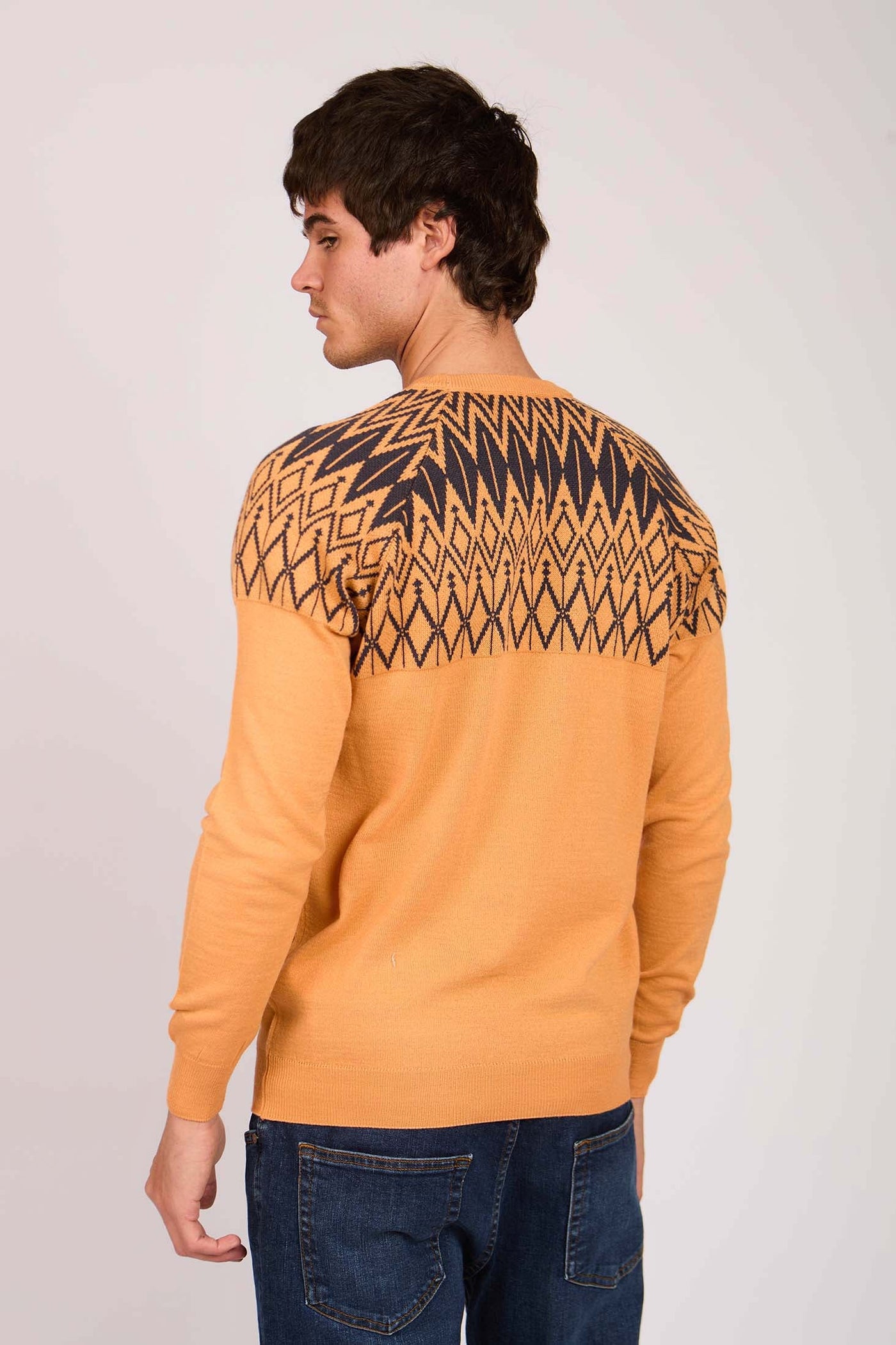 Men Regular Fit Pullover - Orange