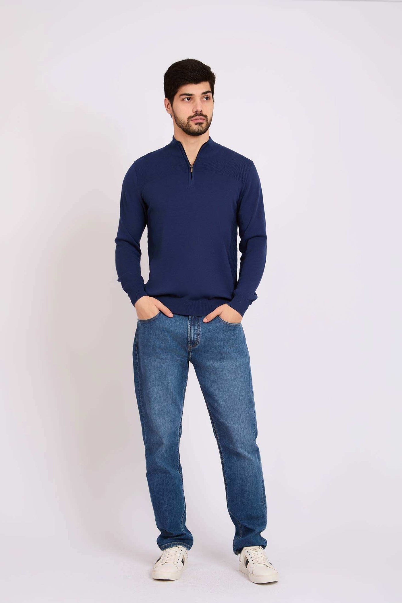 Men Regular Fit Pullover - Navy