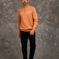 Men Regular Fit Pullover Orange