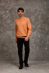 Men Regular Fit Pullover Orange