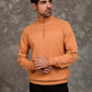 Men Regular Fit Pullover Orange